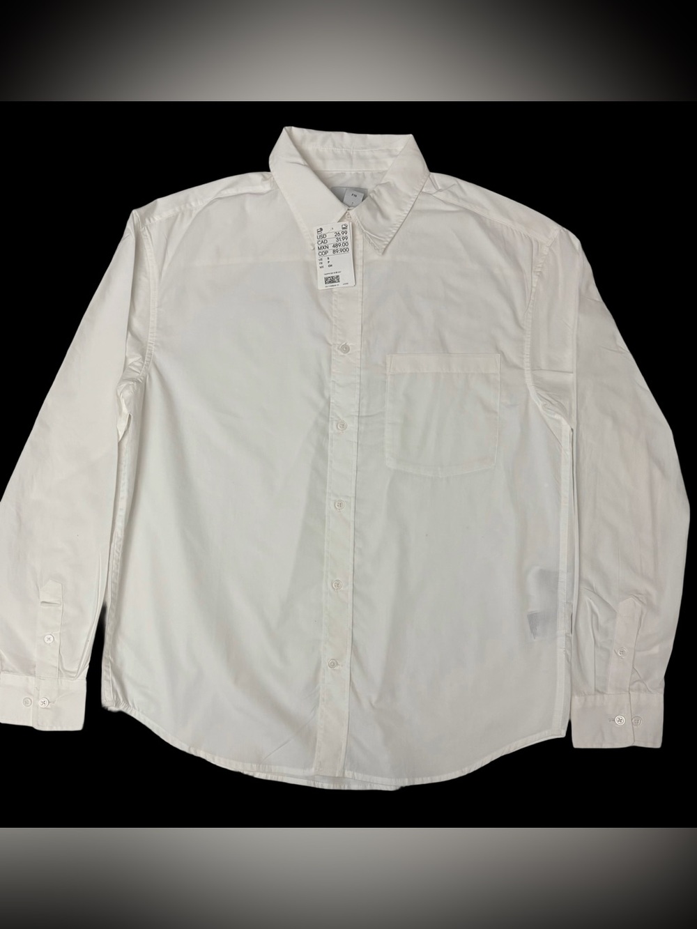 H&M Relaxed Fit White Button-Up Shirt NWT Men’s Small 100% Cotton